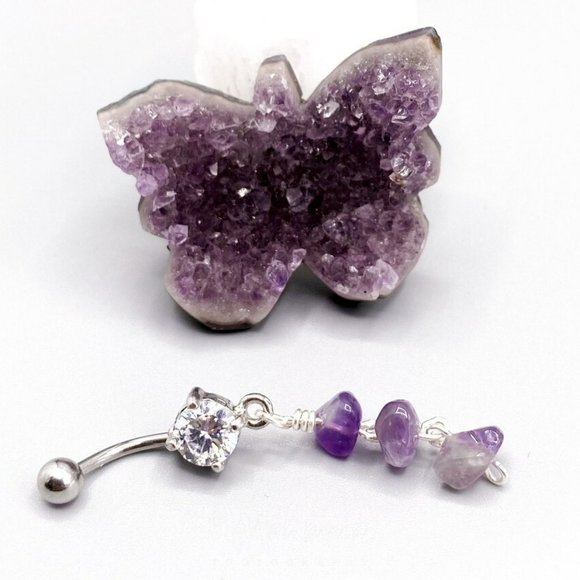 SOULFUL NATURE Amethyst Belly Button Ring - Picture 4 of 8